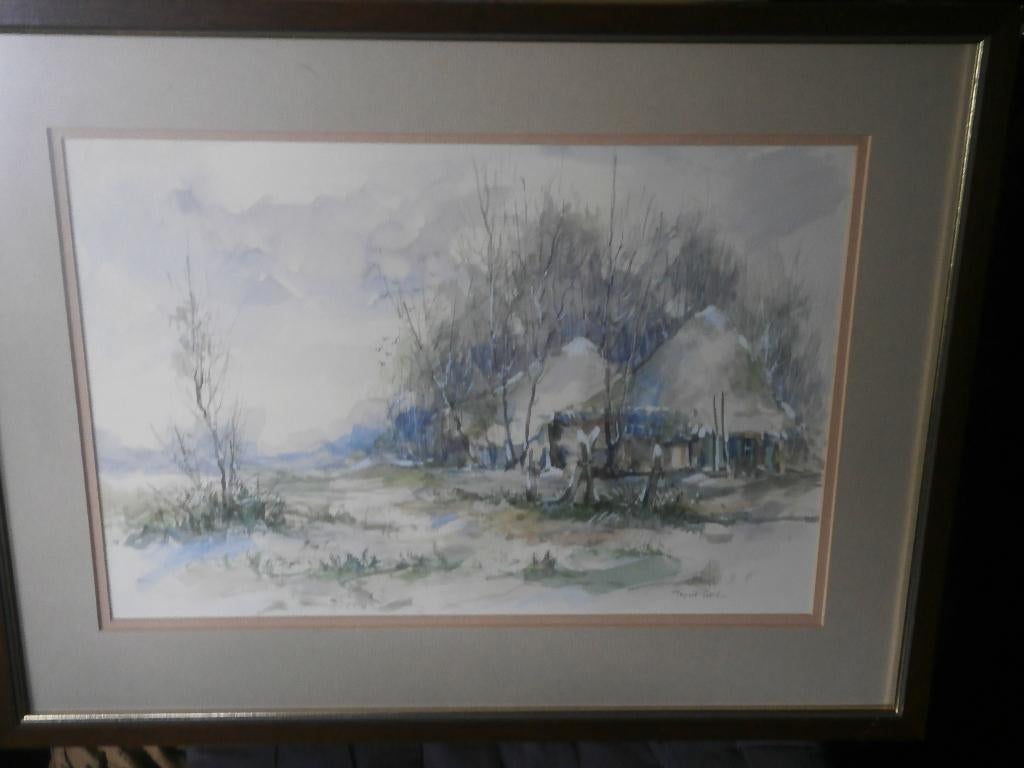 Schild. Brabantse Boerderij i/d Sneeuw Theo v/d Poel, Ophalen