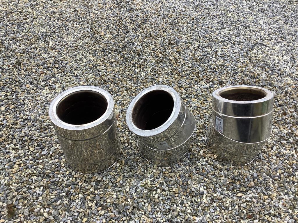 RVS dubbelwandige bochten 30 graden, Ø200/270, Bochten, Ophalen of Verzenden, Zo goed als nieuw, Rvs