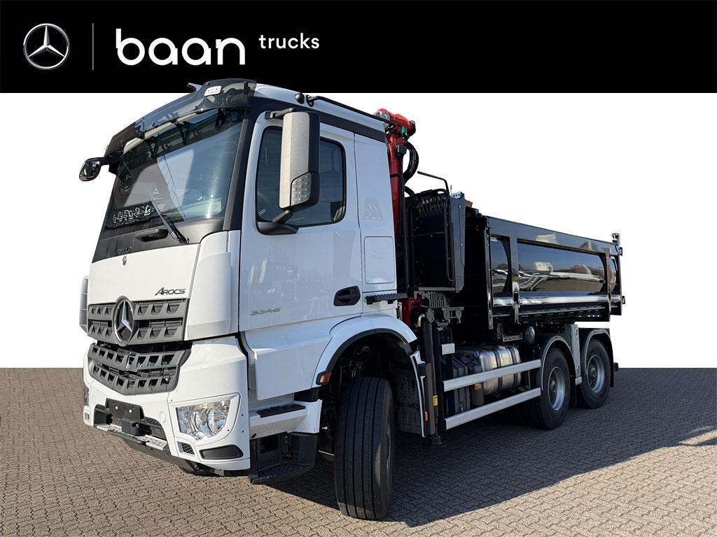 Mercedes-Benz Arocs 3346 AK 6x6 WSG kraan/kipper Nieuw, Auto's, Automaat, Stof, 460 pk, Zwart