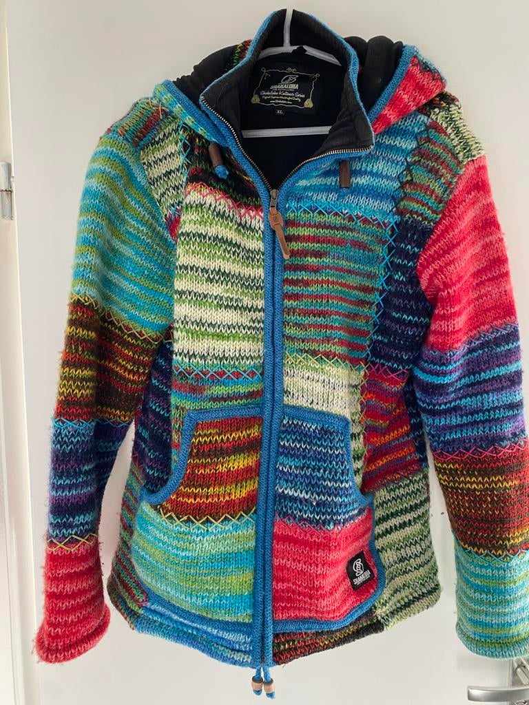 Shakaloha Gebreid Wollen Vest Meerkleurig Fleece Voering XL, Ophalen of Verzenden, Gedragen, Maat 46/48 (XL) of groter, Overige kleuren
