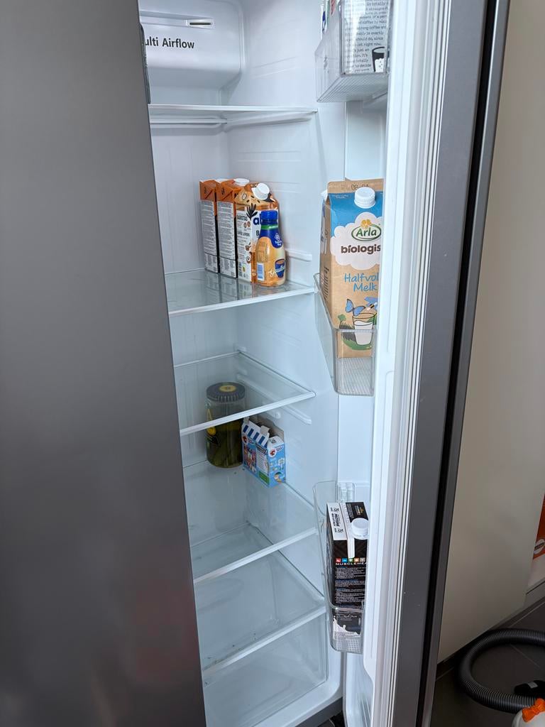 Everglades EVTD352 Amerikaanse koelkast - Zilver, Ophalen, Gebruikt, 200 liter of meer, 60 cm of meer