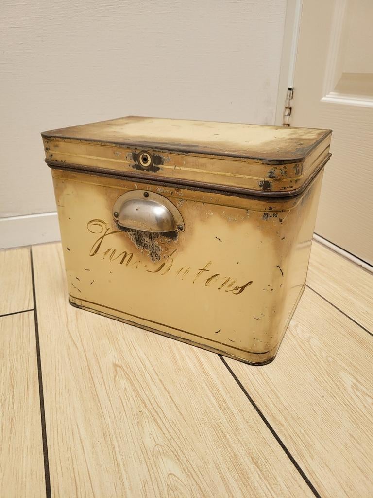 Antiek koekblik, bakkersblik, Vanille Batons., Ophalen of Verzenden, Gebruikt