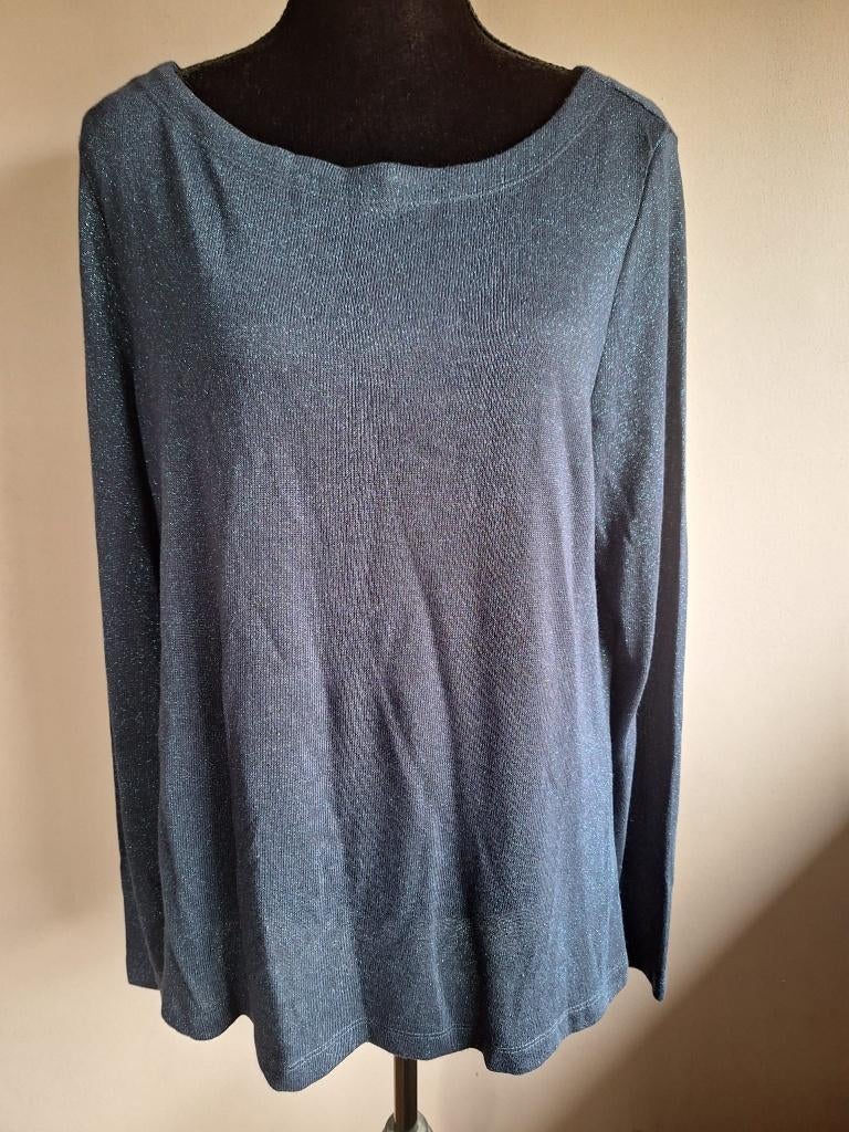Nieuwe blauwe stretch glitter top, maat M/L, Maat 38/40 (M), Blauw, Nieuw, Ophalen of Verzenden