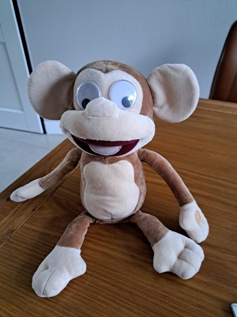 Z.g.a.n. geweldig leuke bewegende lachende aap, Met geluid, Ophalen of Verzenden, Zo goed als nieuw, Middelgroot (20 tot 80 cm)