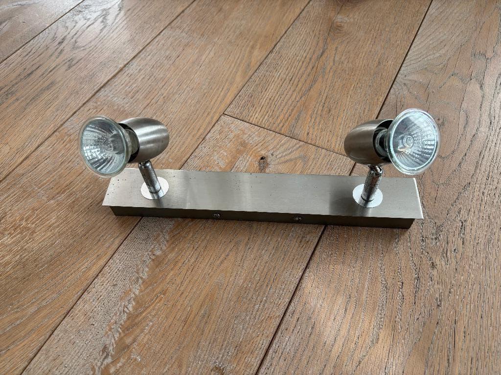 Spotjes RVS, Ophalen of Verzenden, Gebruikt, Metaal of Aluminium, Plafondspot of Wandspot