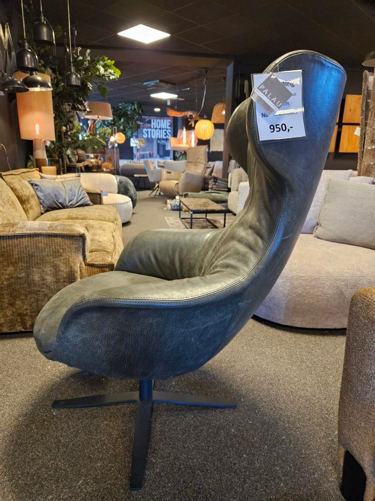 Draai fauteuil Peaches het-anker africa leder, Nieuw, Ophalen of Verzenden, 50 tot 75 cm, Leer