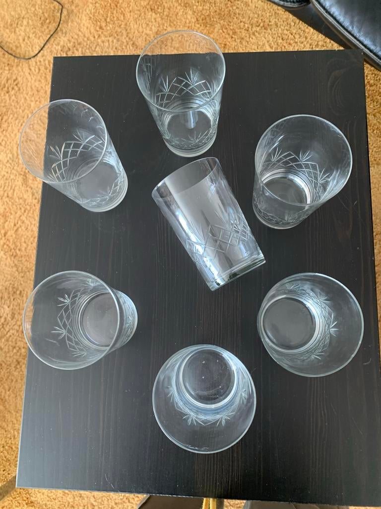 Vintage limonade glazen geslepen, Ophalen