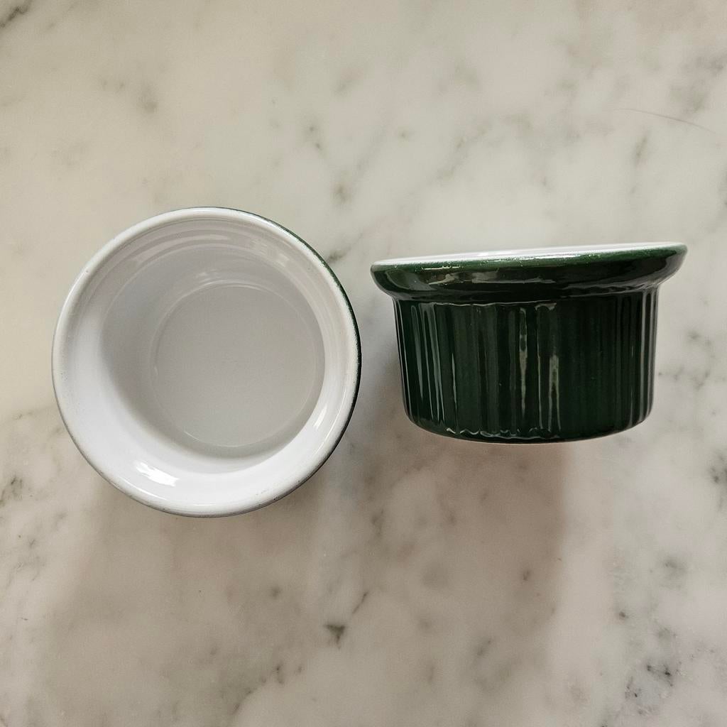 Emile Henry france ramekin oven schaaltjes donkergroen groen, Huis en Inrichting, Keuken | Servies, Ophalen of Verzenden