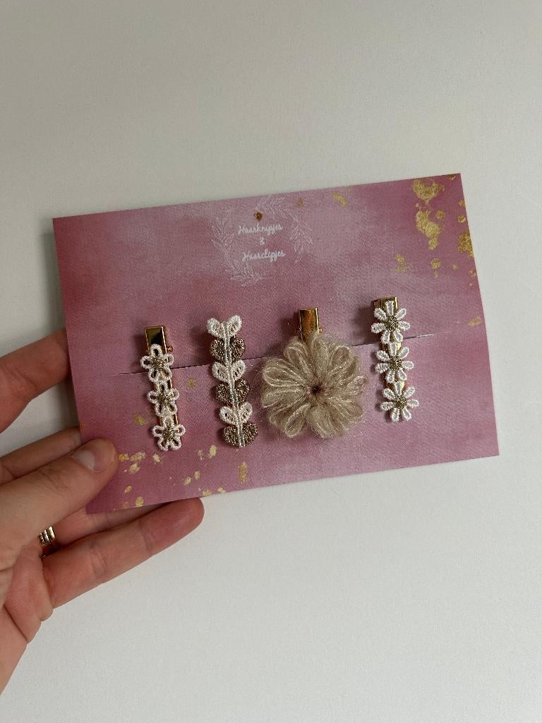 Setje haarknipjes & haarclipjes schuifspeldjes naturel kleur, Ophalen of Verzenden, Nieuw, Haarknipjes & haarclipjes