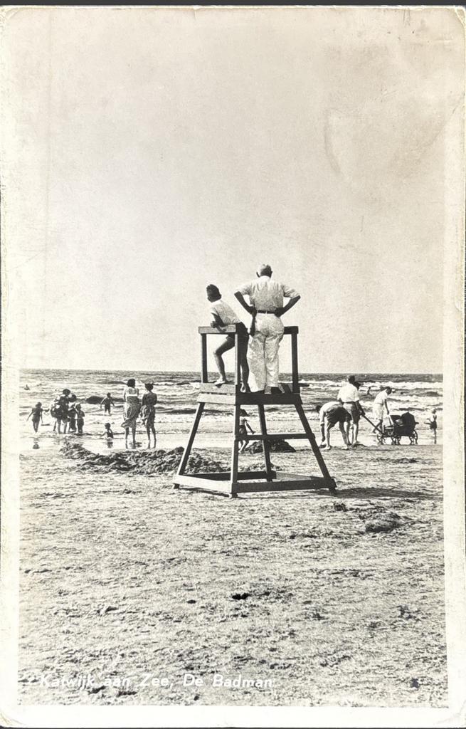 Katwijk aan Zee, de Badman, Verzamelen, Ansichtkaarten | Nederland, Verzenden, 1940 tot 1960, Gelopen, Zuid-Holland