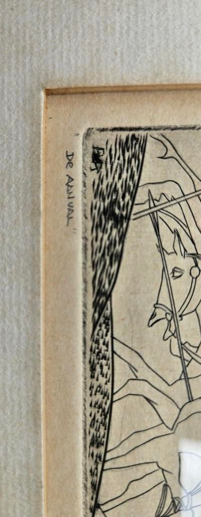 Ru van Rossem - De Aanval (Ets, 1950), Militair, Ophalen of Verzenden, Origineel, 1950 - 1999