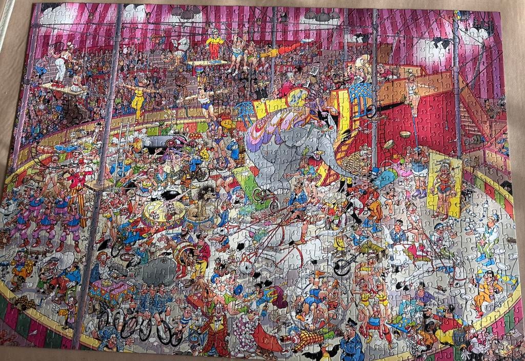 Het Circus, Jan v Haasteren puzzel, Ophalen, 500 t/m 1500 stukjes, Zo goed als nieuw