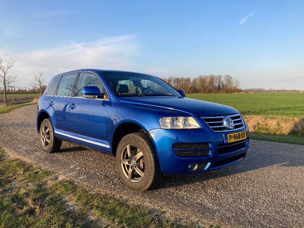 Volkswagen Touareg - 4x4 -  2004 - Nieuwe APK - 218xxxkm, Automaat, Zwart, 3189 cc, Blauw