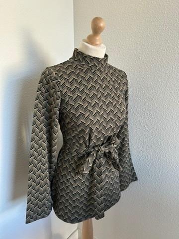 King Louie maat L Goud zwarte tunic top zigzag 1688, Zwart, Maat 42/44 (L), Ophalen of Verzenden, Zo goed als nieuw