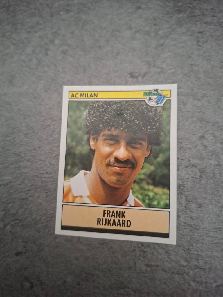 Panini sticker Voetbal 91. Speler Frank Rijkaard AC Milan., Verzenden, Zo goed als nieuw, Sticker