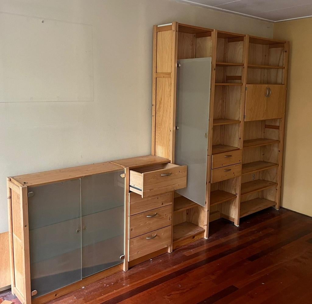 💥-%XXL Lundia kast vintage Lundia boekenkast modulair syst., Huis en Inrichting, Kasten | Boekenkasten, Ophalen, Gebruikt, 200 cm of meer