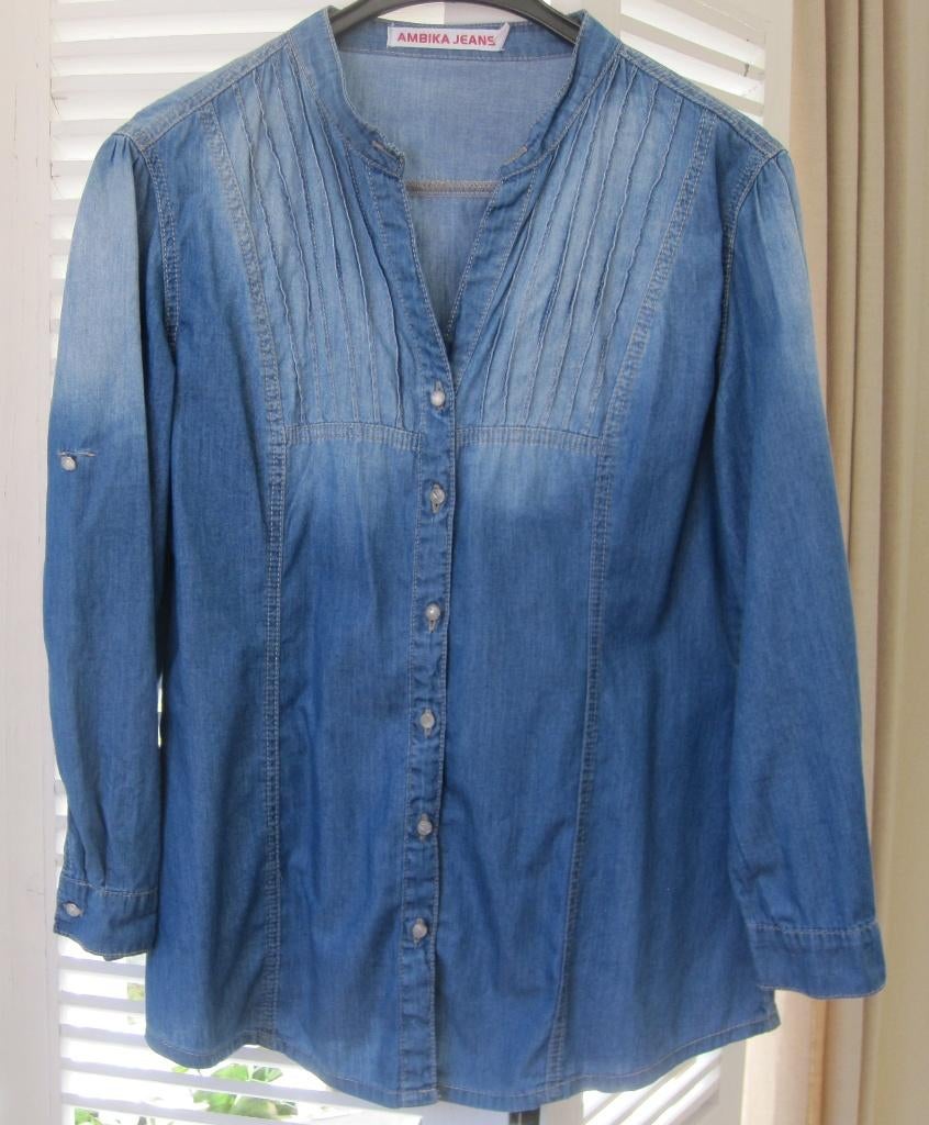 Nieuwe jeansblouse - maat M - L (merk Ambika), Maat 38/40 (M), Blauw, Nieuw, Ophalen of Verzenden
