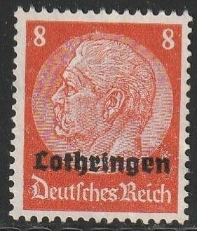 Bezet Lotharingen 1940 5 Hindenburg 8p, Ongebruikt, Ophalen of Verzenden, Overige periodes, Postfris