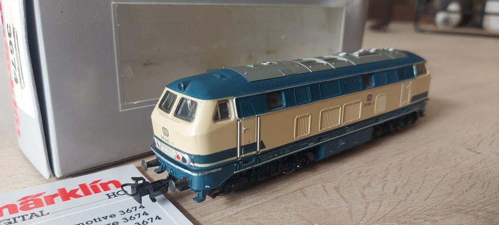 Märklin DB 216 090-1 dieselloc artnr 3674 in ovp, Hobby en Vrije tijd, Modeltreinen | H0, Wisselstroom, Locomotief, Ophalen of Verzenden