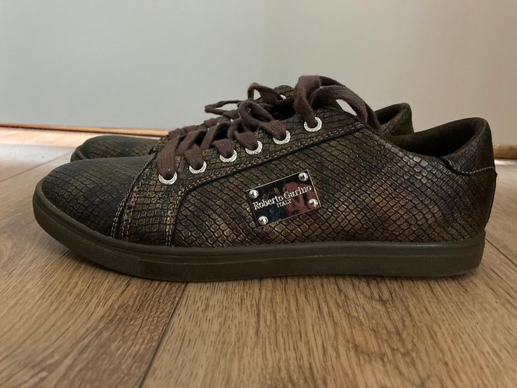 Roberto Garino - bruine sneaker - mt 39, Ophalen of Verzenden, Zo goed als nieuw, Bruin, Sneakers of Gympen