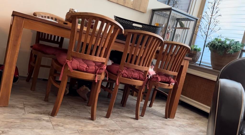 Massief teak houten tafel 2 meter lang 1 meter breed, Ophalen, 100 tot 150 cm, Teakhout, 200 cm of meer