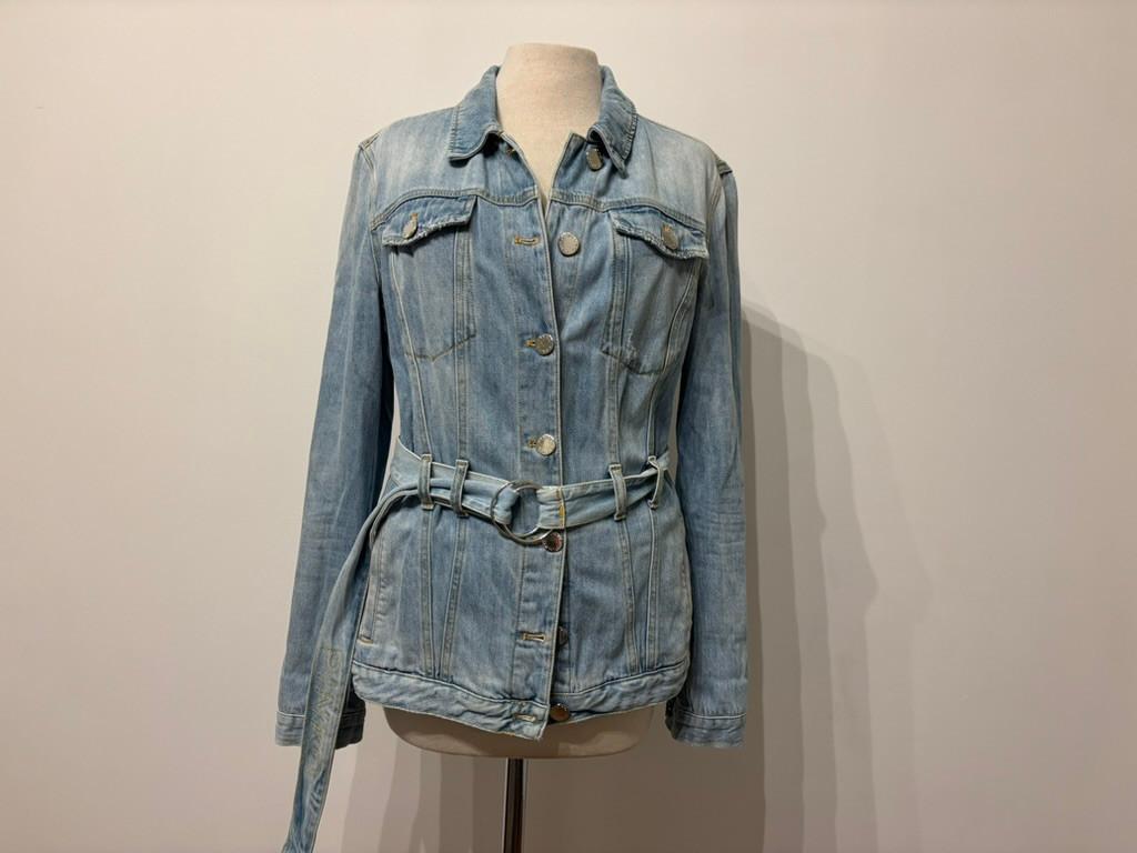 Pinko Denim Jas met Ceintuur blauw mt 38 (IT 44) Nieuwstaat, Pinko, Nieuw, Ophalen of Verzenden, Maat 38/40 (M)