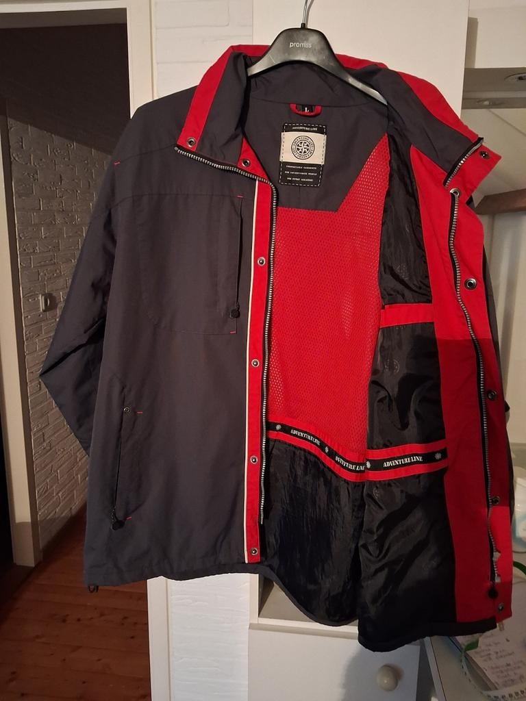ADVENTURE LINE WATERDICHTE JAS/JACK.MAAT L, Maat 52/54 (L), Zwart, Ophalen of Verzenden, Zo goed als nieuw