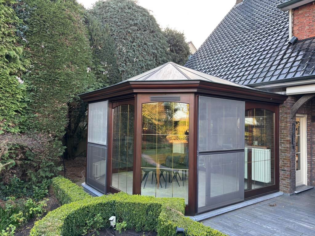 Serre hardhout met 3 schuifpuien, Ophalen, Gebruikt, 225 cm of meer, Overige typen