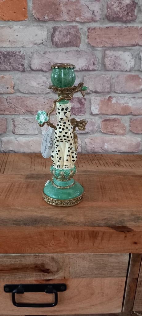 Dutch Style Baroque:26cm Luipaard Kandelaar♥️NIEUW♥️, Ophalen of Verzenden, Nieuw, Dier