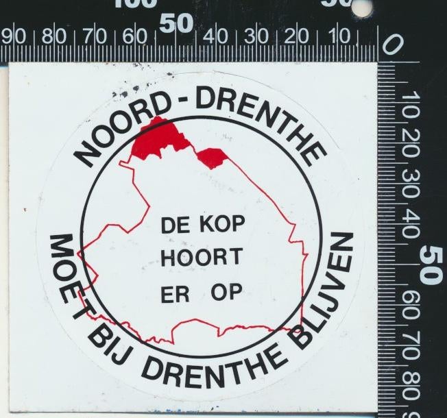 Sticker: Noord Drenthe moet bij Drenthe blijven, Ophalen of Verzenden, Zo goed als nieuw, Bedrijf of Vereniging