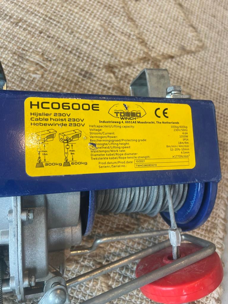 Elektriche takel 300 tot 600 kg, Ophalen