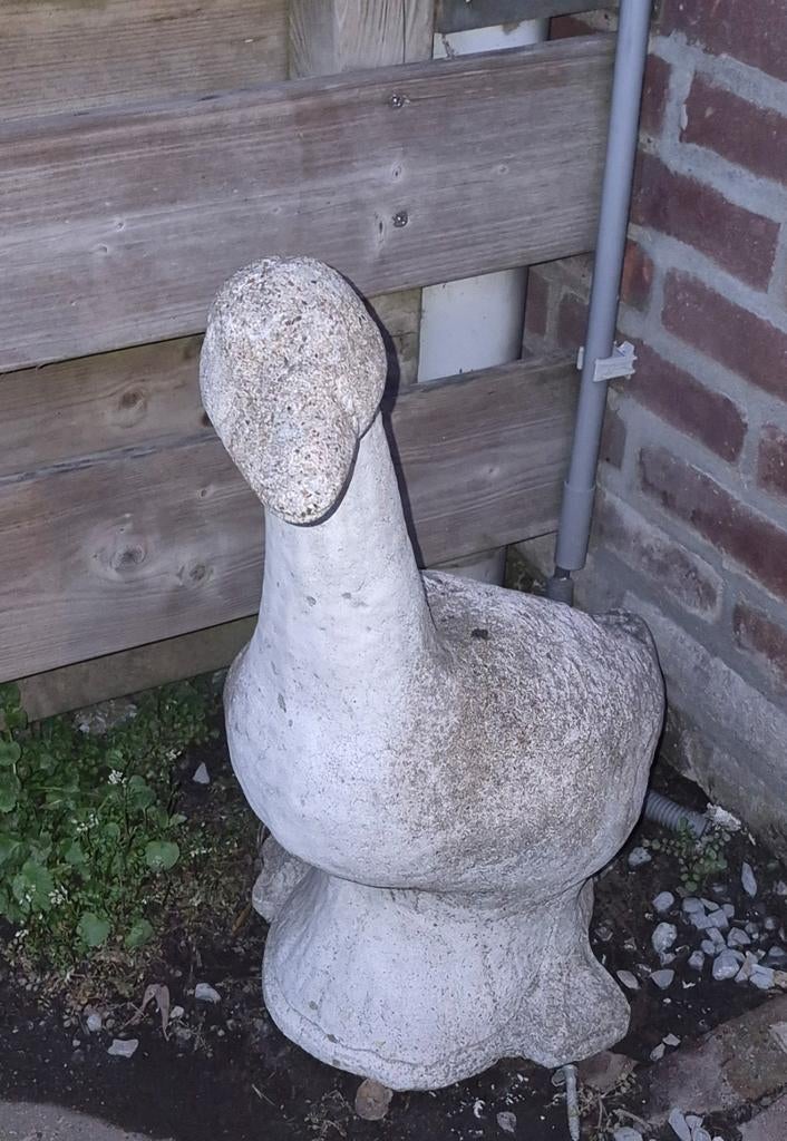 Betonnen Tuinbeeld Gans - Klassieke Tuindecoratie, Ophalen, Gebruikt, Beton, Dierenbeeld