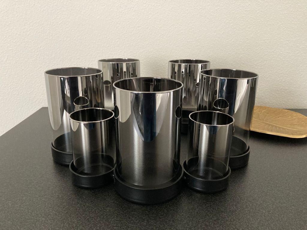 J-Line Glam Windlicht Cirkel van 10 glaasjes zwart Nieuw!, Zwart, Nieuw, Ophalen of Verzenden, Metaal