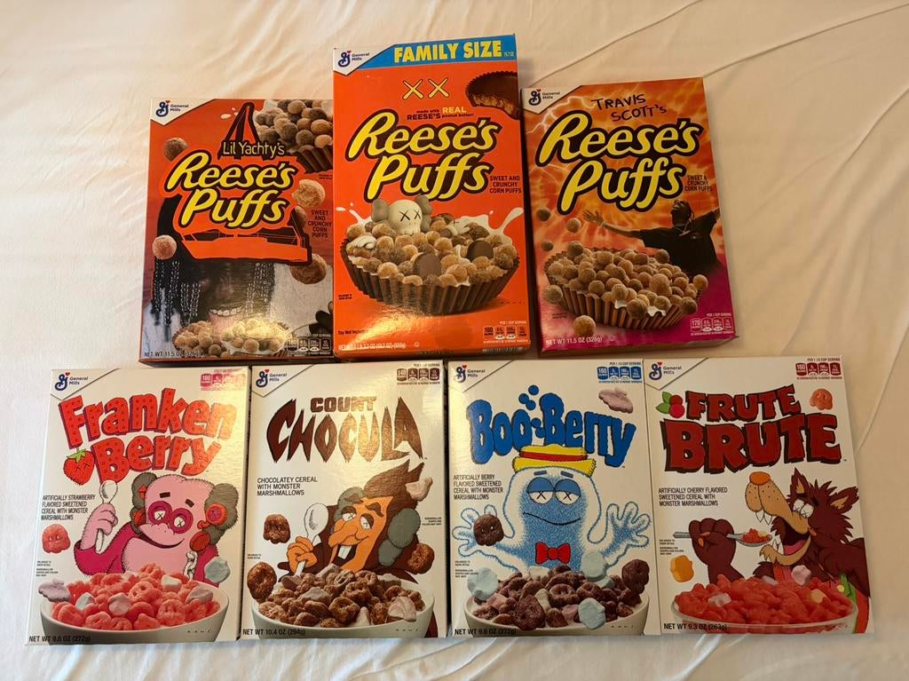 Kaws, Travis Scott, Lil Yachty Reeses Puffs, Verzamelen, Verzenden, Zo goed als nieuw