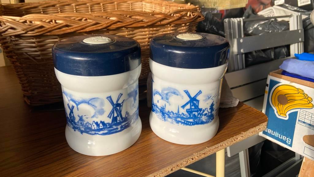 2 Willem II Sigarenfabrieken Opaline Glazen Humidors, Antiek en Kunst, Ophalen of Verzenden