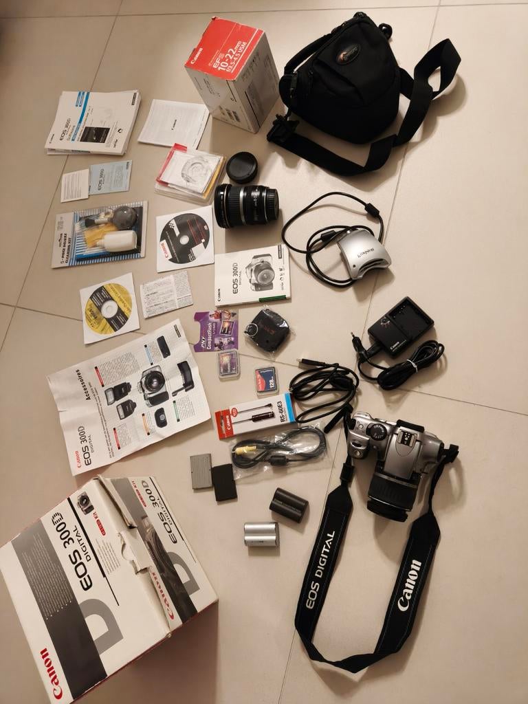 Canon EOS 300D Complete Set 18-55 mm + 10-22 mm Accessoires, Audio, Tv en Foto, Fotocamera's Digitaal, Ophalen of Verzenden, Gebruikt