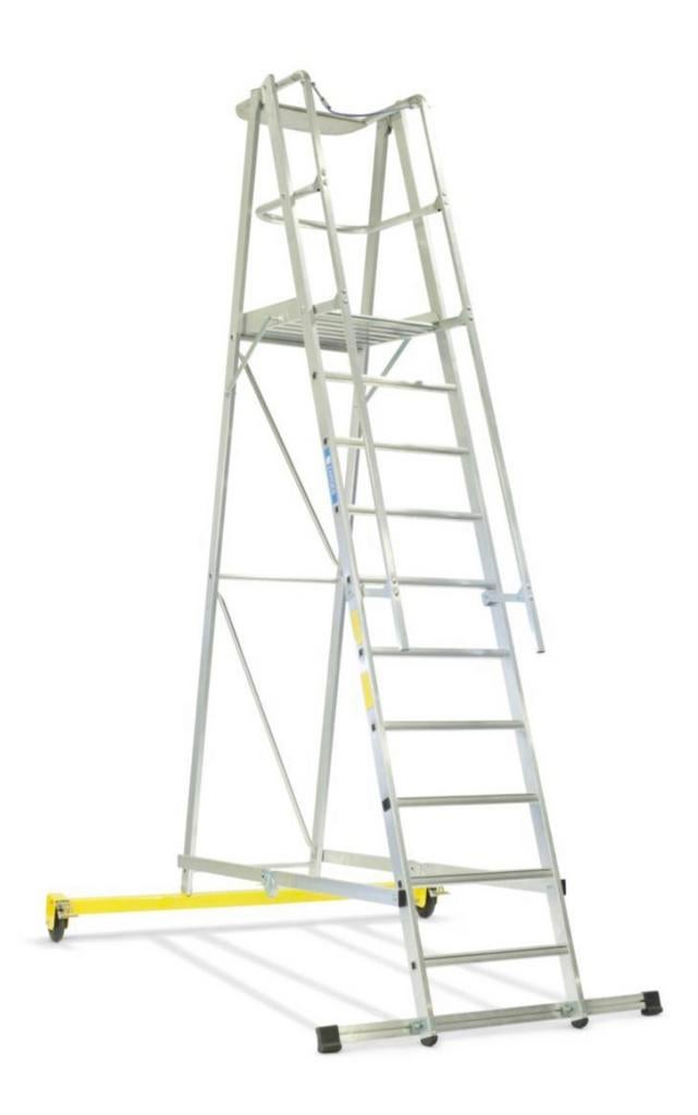 Zarges Platformladder 10Treeds en alu. bordes Zap Safemaster, Trap, Ophalen of Verzenden, Zo goed als nieuw, Opvouwbaar of Inschuifbaar