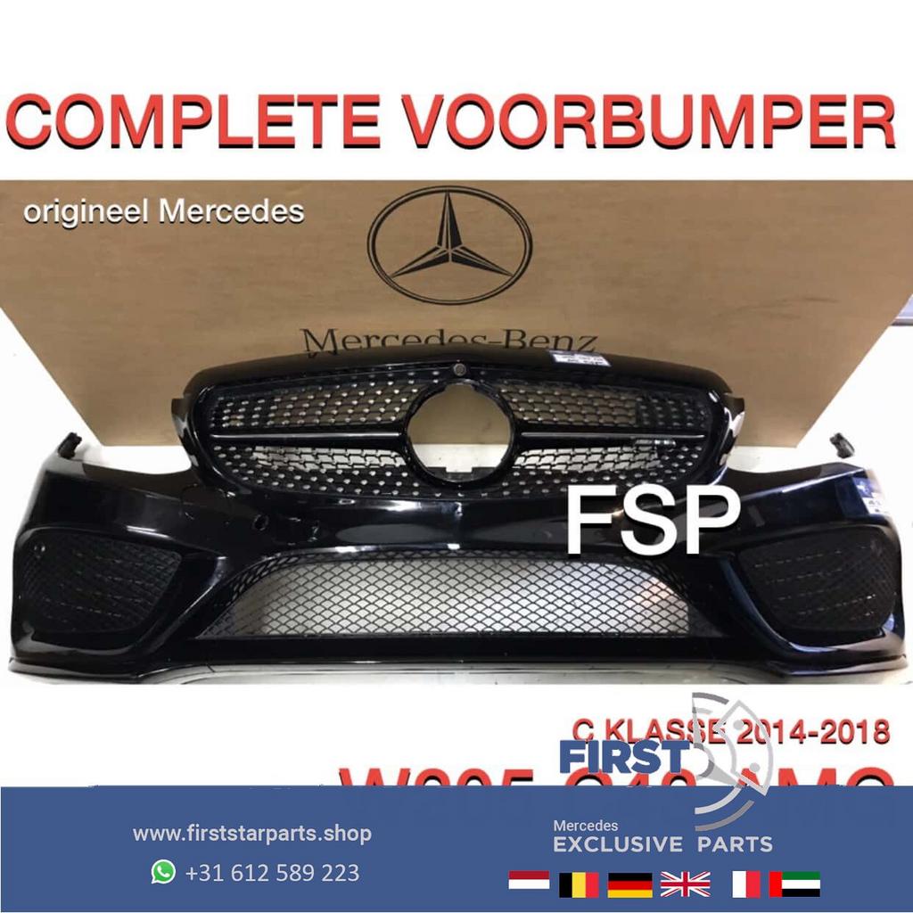 W205 C205 C43 AMG VOORBUMPER Mercedes C Klasse 2014-2018 ZWA, Gebruikt, -, Voor, Ophalen of Verzenden