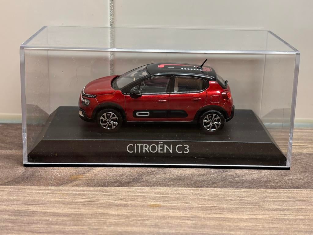 Citroën C3 2020 Red Black Roof Norev 1:43, Hobby en Vrije tijd, Modelauto's | 1:43, Ophalen of Verzenden, Zo goed als nieuw, Auto