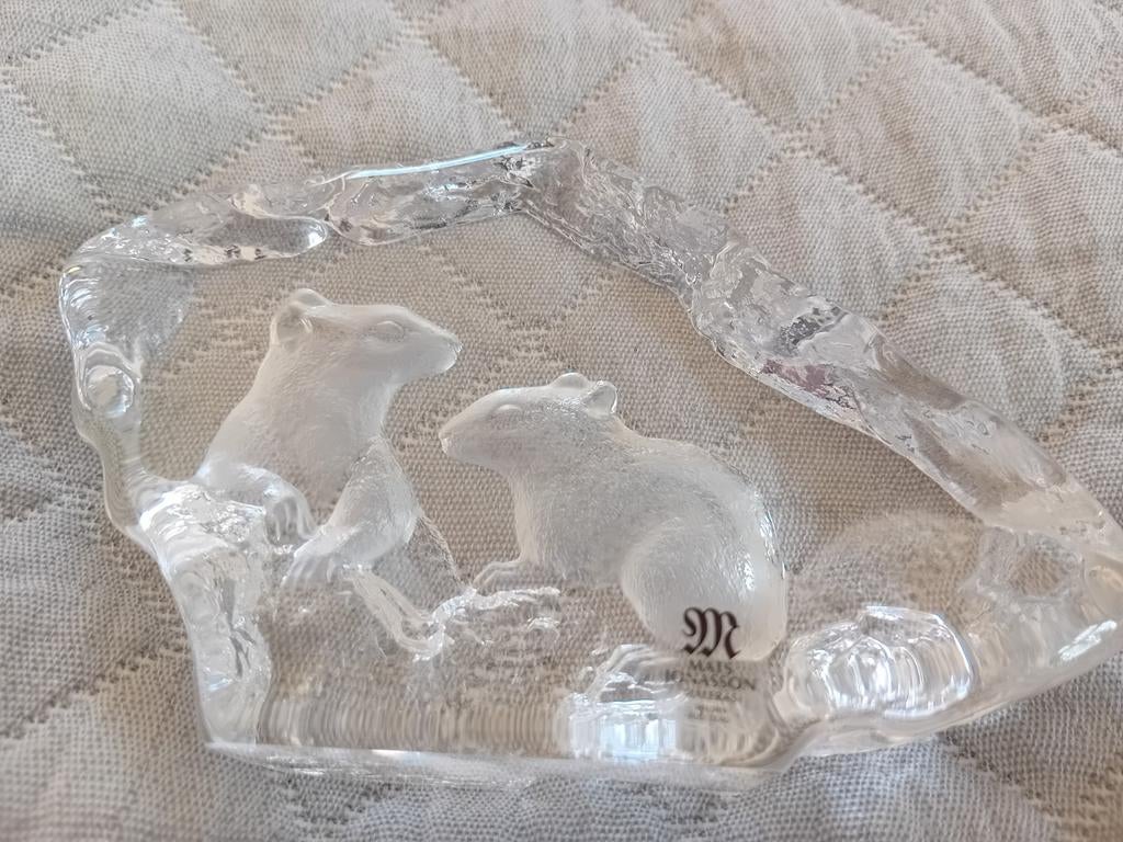 Målerås Sweden Kristal Glas Eekhoorns Mats Jonasson, Antiek en Kunst, Ophalen of Verzenden