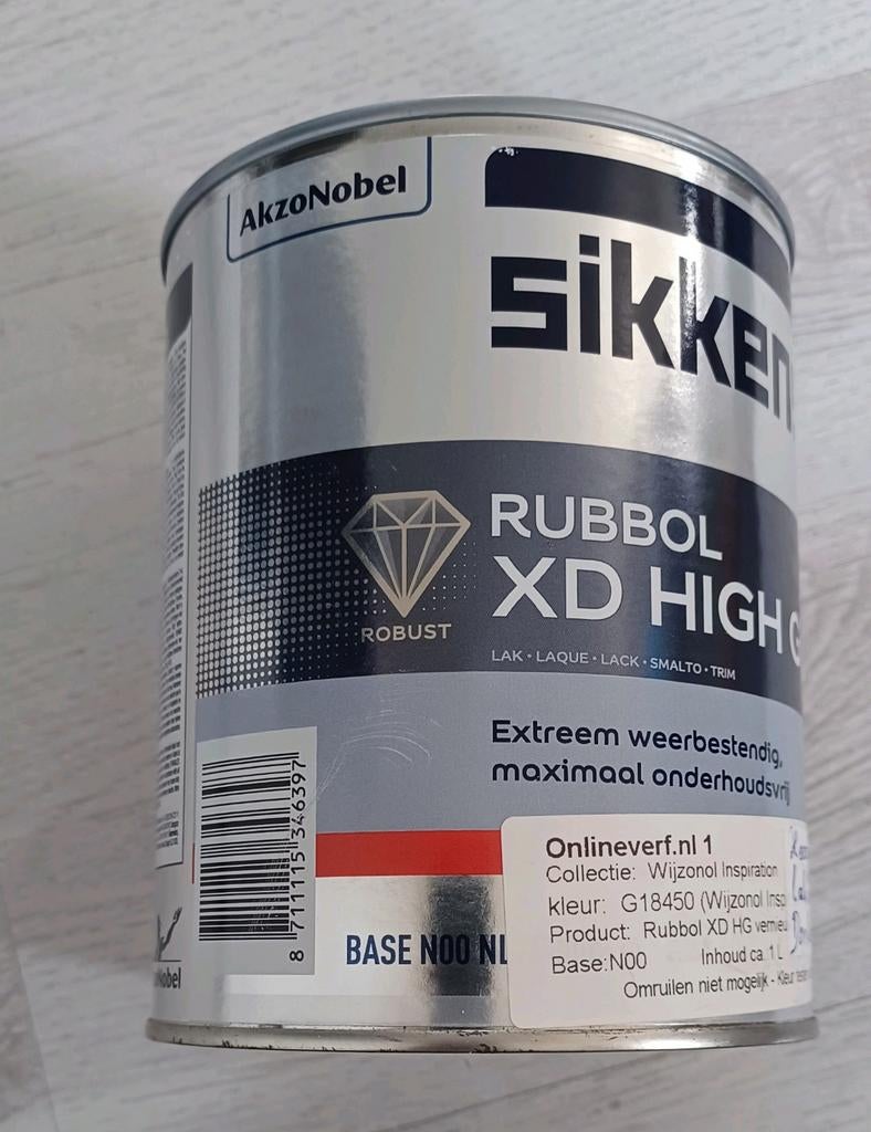 Sikkens hoogglans lakverf donkergrijs, Nieuw, Ophalen of Verzenden, Lak, Grijs