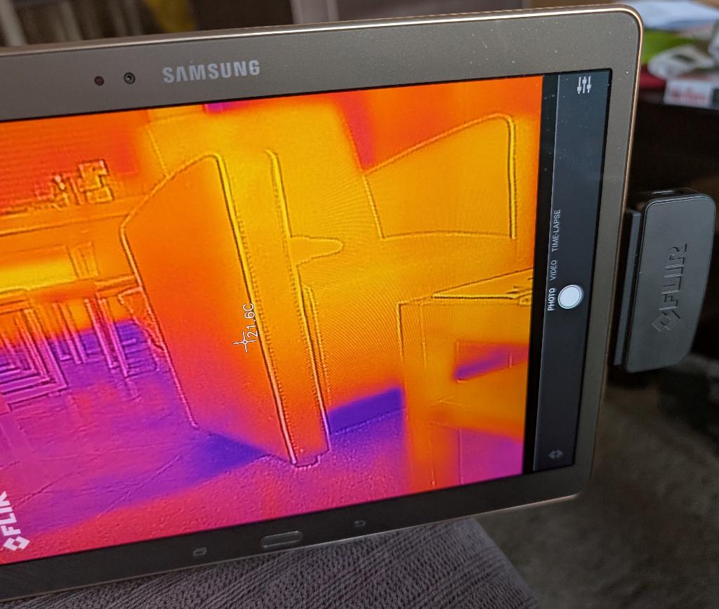 Warmtebeeldcamera Flir One + Samsung Tablet 10.5"., Ophalen, Gebruikt, Temperatuur