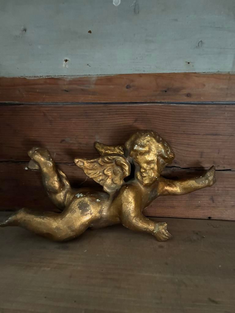 Oud houten engeltje, Ophalen of Verzenden