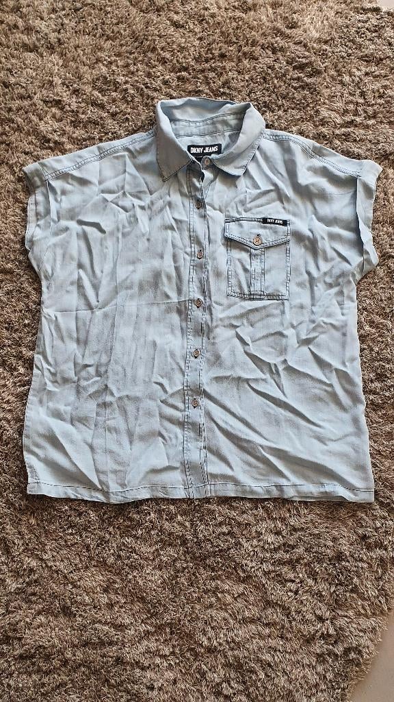 DKNY Jeans Lichtblauwe Blouse M, Ophalen of Verzenden, Gedragen, Maat 38/40 (M), Blauw