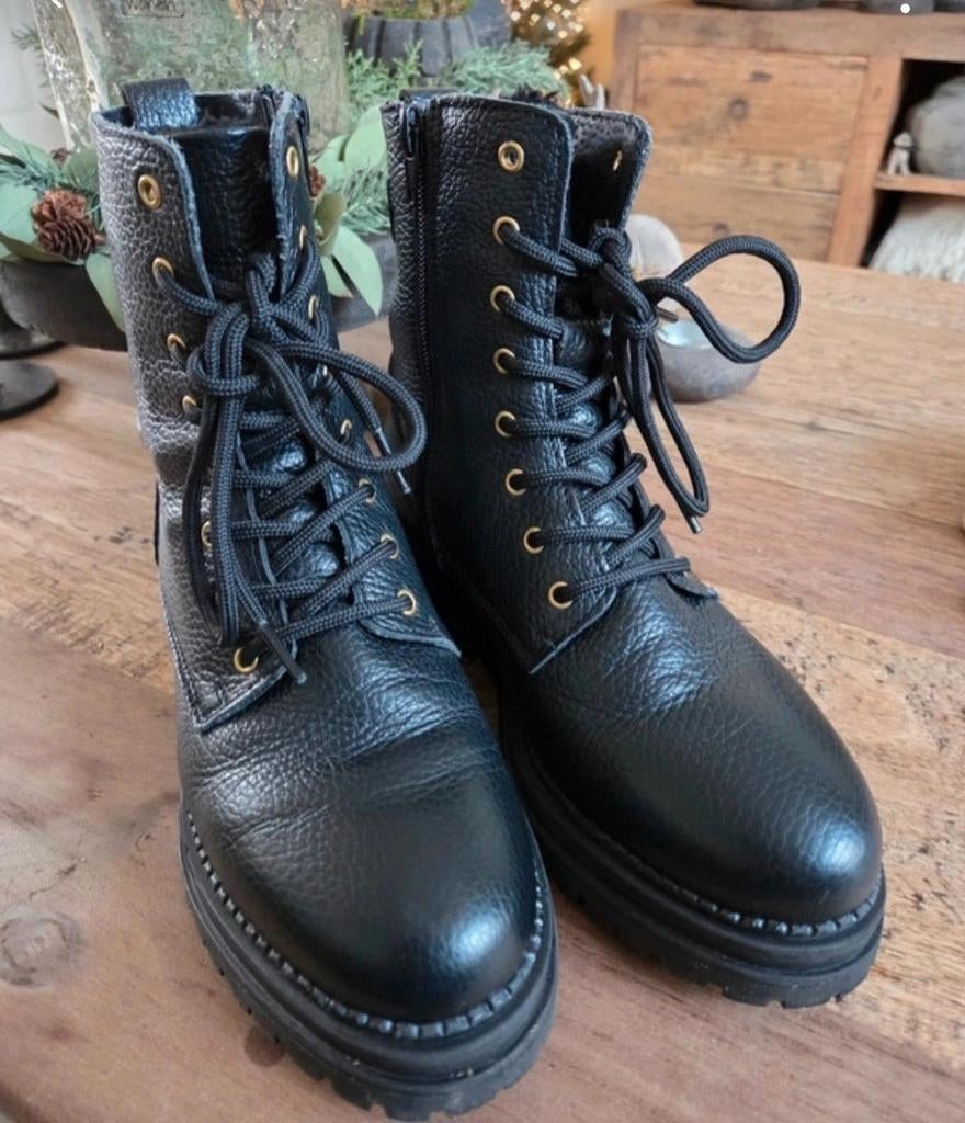 Z.g.a.n Poelman veterboots, Ophalen of Verzenden, Zo goed als nieuw, Zwart