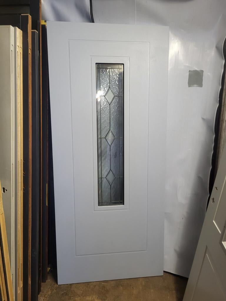 93x211,5cm nieuwe voordeur glas in lood thermopane JH26, Doe-het-zelf en Verbouw, Deuren en Horren, Nieuw, Buitendeur, 200 tot 215 cm