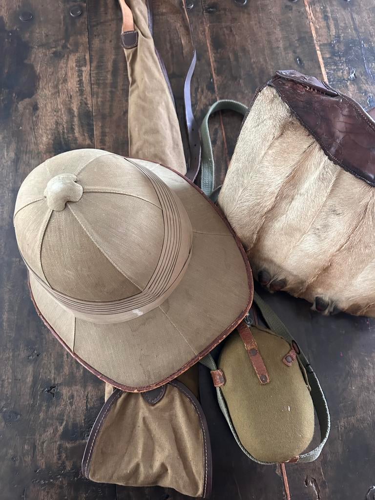 Antieke Tropenhelm Congo collectie Antropoloog, Ophalen of Verzenden