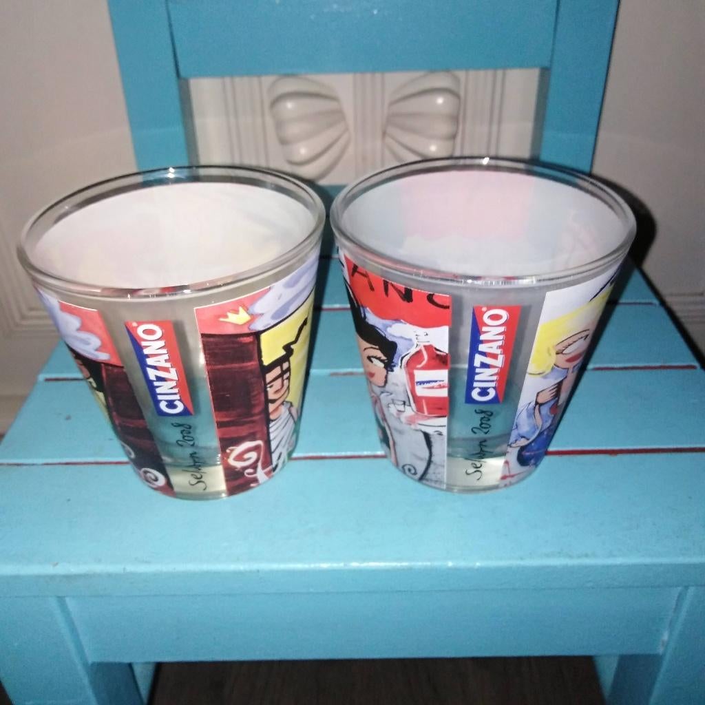 Cinzano Selwyn glazen 2 stuks jaar 2008, Ophalen, Glas of Glazen, Overige stijlen, Glas