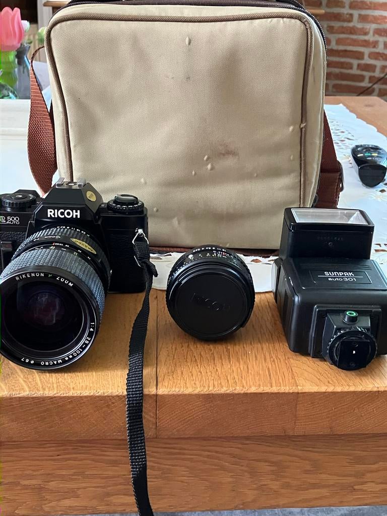 Ricoh XR 500 spiegelreflexcamera met flits, Ophalen of Verzenden, Gebruikt, Spiegelreflex, Overige Merken