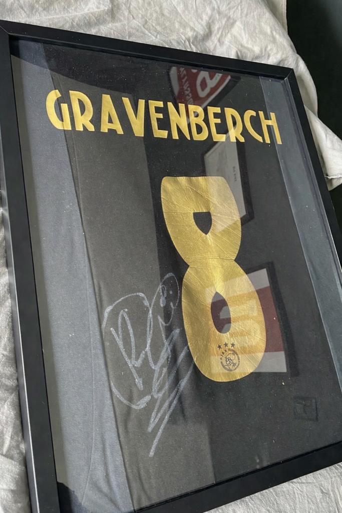 Gesigneerd Ryan Gravenberch Ajax Shirt, Maat XL, Verzenden, Zo goed als nieuw, Shirt